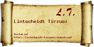Lintscheidt Tirzusz névjegykártya